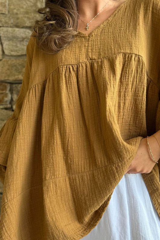 Suri Cushion Cotton Artist Smock Hazelnut